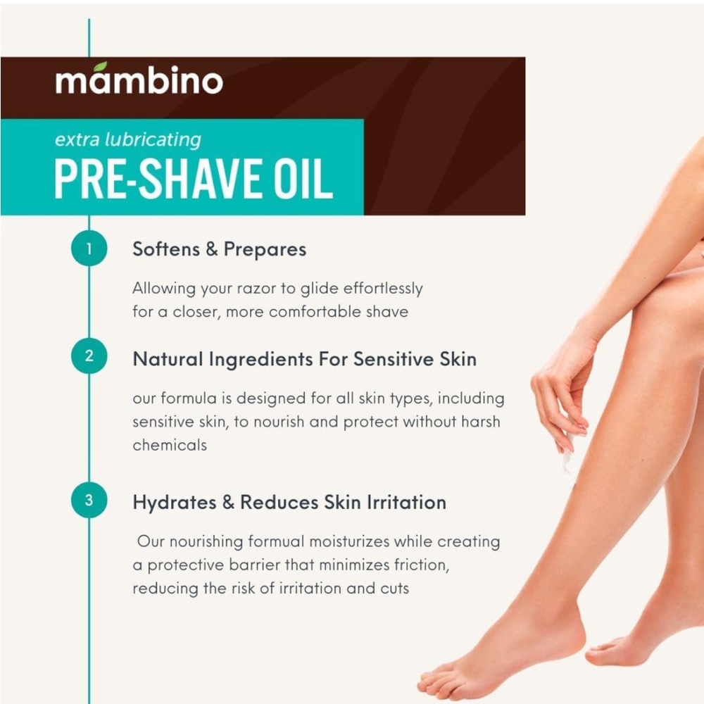 Mambino Organics Tea Tree Pre-Shave Oil Natural Moisturizing 2oz - Picture 4 of 6